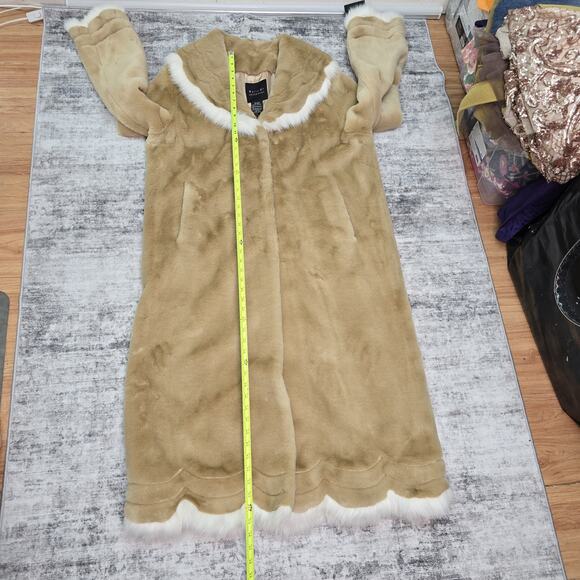Tally-Ho Outerwear Coat Womens 1X Faux Fur Trim Long Full Length Warm Elegant - Picture 11 of 15